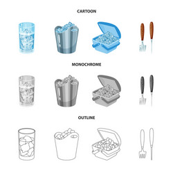 isolated object texture and frozen sign set vector image