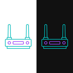 line router and wi-fi signal icon isolated vector image