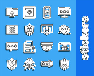 set line incognito mode browser window vector image