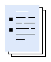 simplified document representation with bullet vector image