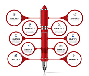 Workflow Diagram Template - Red Pen vector image