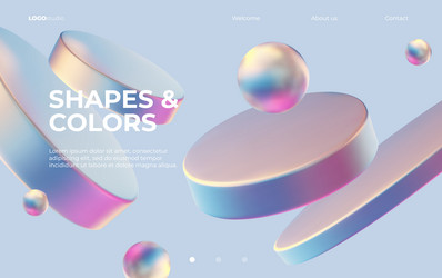 3d background with gradient geometric shapes vector image