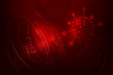 3d wireframe virus with world map and hud 002 vector image