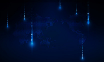 abstract a stream of binary code numbers vector image