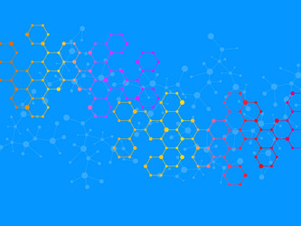 Abstract hexagonal molecular structure of dna Vector Image