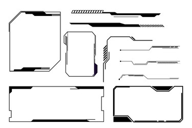 futuristic hud frames borders text box game menu vector image