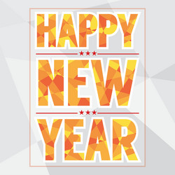 happy new year card polygon style vector