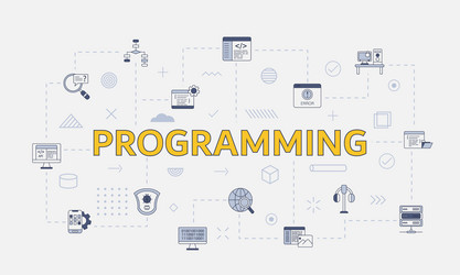 Programming concept with icon set big word vector