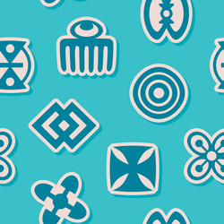 seamless background with adinkra symbols vector