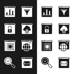 set cloud technology data transfer secure your vector image