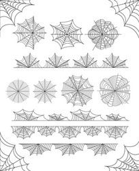 set of cobweb design on white background vector image