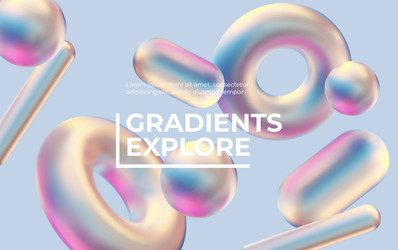 3d background with gradient geometric shapes vector image