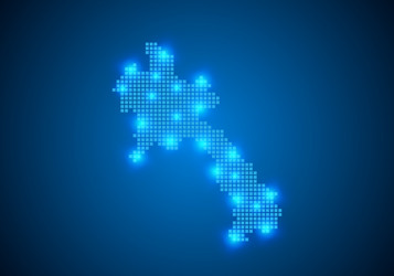abstract blue background with map internet line vector image