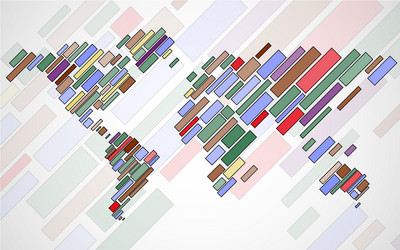 abstract world map with lines vector image