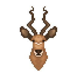 antelope head in pixel art style vector