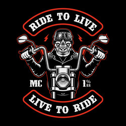 biker patch with rhinoceros Vector Image