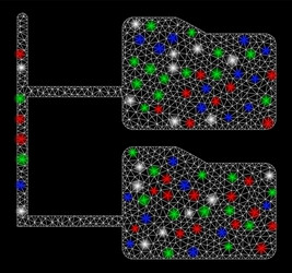 bright mesh 2d category folder tree with light vector image