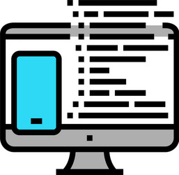 coding phone application on computer color icon vector image
