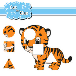 cut and glue education developing worksheet vector image