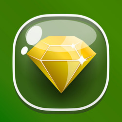 glass button diamond for game interface vector image