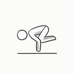 man practicing yoga sketch icon vector image