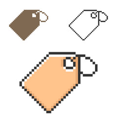 pixel icon tag in three variants fully editable vector image