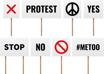 Protest posters realistic banners protester vector