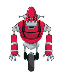 red robot automation with wheel vector image