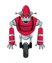 Red robot automation with wheel vector