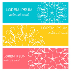 set of abstract horizontal header banners vector image