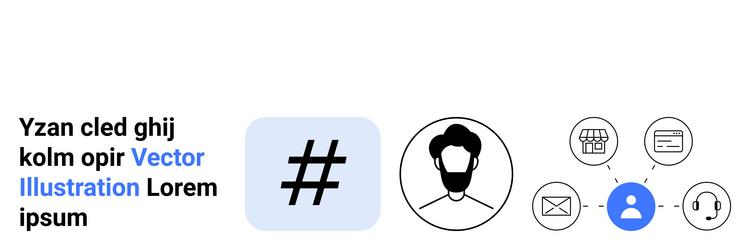 user profile and metadata tag connection vector image