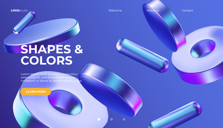 3d background with gradient geometric shapes vector image