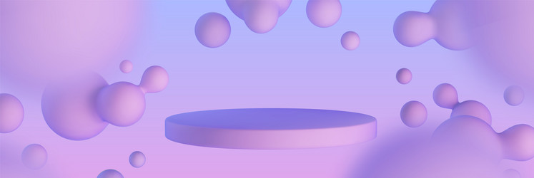 3d product display podium and purple gradient blob vector image