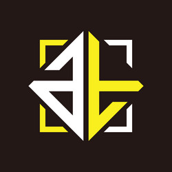a t quadrangle monogram initials with square vector image