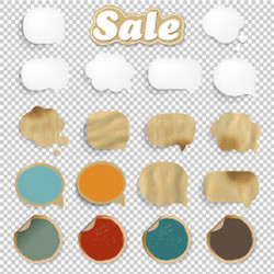 big set cardboard structure with paper speech vector image
