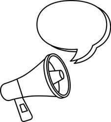 Megaphone with speech bubble line style icon vector