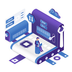 Programming Isometric Concept vector image