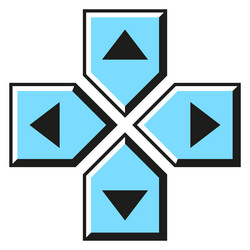 retro arrows buttons blue navigation interface vector image