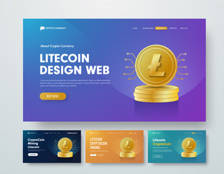 set of web banner templates with gold stacks vector image