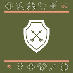 Shield with arrows protection icon vector