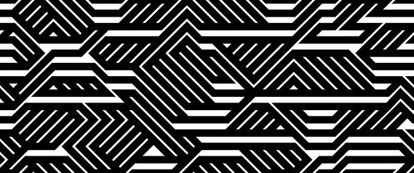 Tech style seamless linear pattern monochrome vector