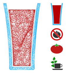 Tomato juice glass web mesh vector