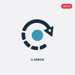 two color o arrow icon from user interface vector image