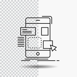 drag mobile design ui ux line icon on transparent vector image