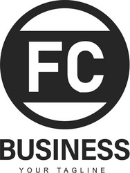 fc initial a logo design with abstract style vector image