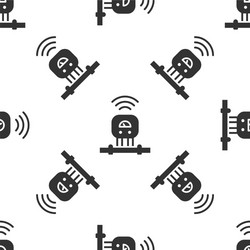 Grey smart sensor system icon isolated seamless vector