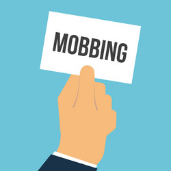 man showing paper mobbing text vector image