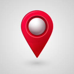 Map location pointer 3d pin with glowing glass vector