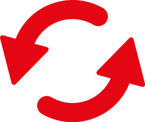 refresh ccw flat red color icon vector image