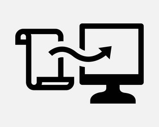 save file on computer icon upload digital document vector image